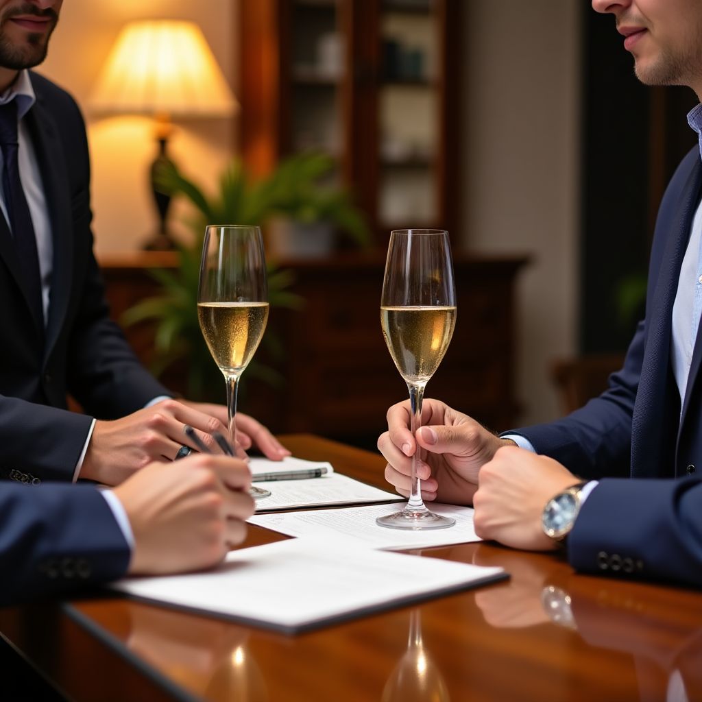 Firma de acuerdo de inversión con cliente